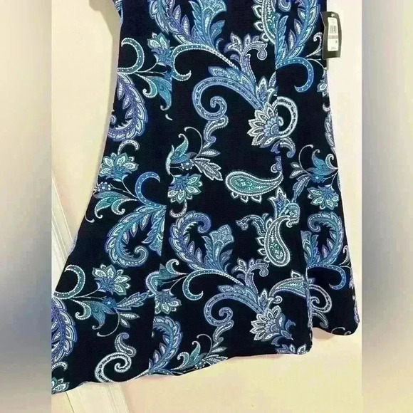 NWT JH Paisley Stretchy Mini Dress Blue Size L - Picture 7 of 8